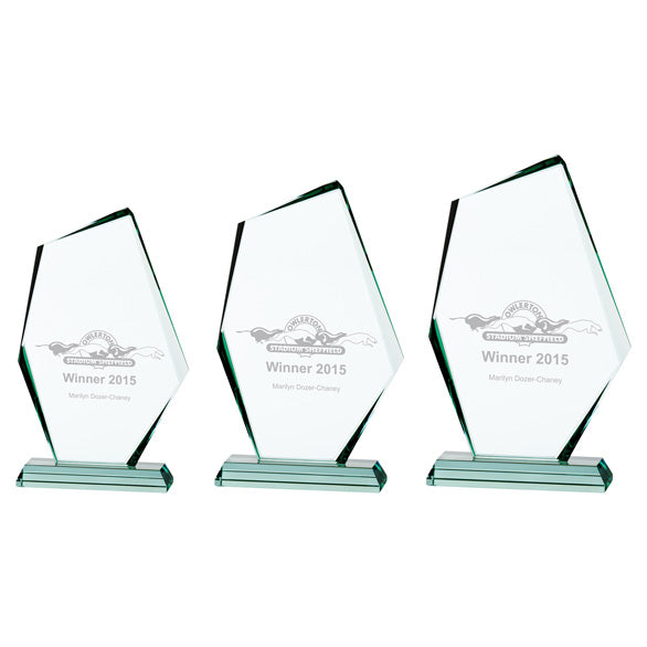 Discovery - Jade Glass Shard Award Series - Multifaceted Profile - Available in 3 Sizes