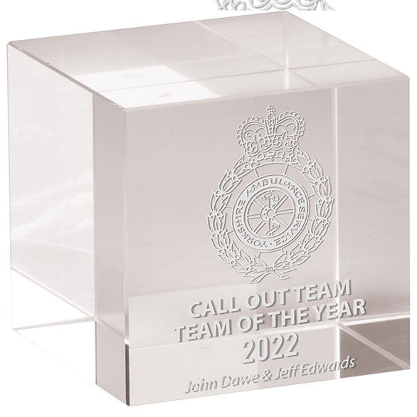 Mentor - Clear Crystal Rectangular Column Paperweight - Available in 3 Sizes