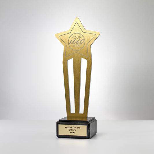 Custom Metal Gold Star Trophy