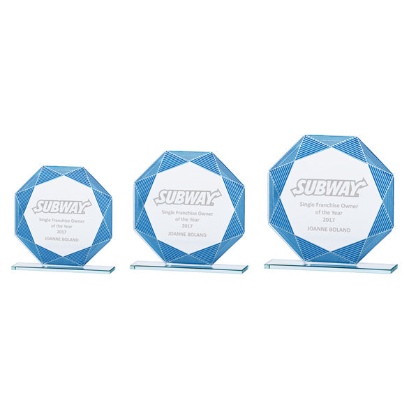 Vortex - Mirror Series - Blue and Silver Octagon Award - Available in 3 Sizes