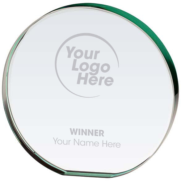 Utopia - Jade Glass Trophy Series - Freestanding Circle Profile - Available in 3 Sizes