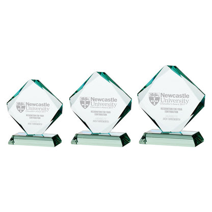 Accord - Jade Glass Awards - Multifaceted Diamond - Available in 3 Sizes