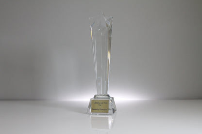 Seattle - Premium Clear Crystal Tapered Star Award - Available in 3 Sizes