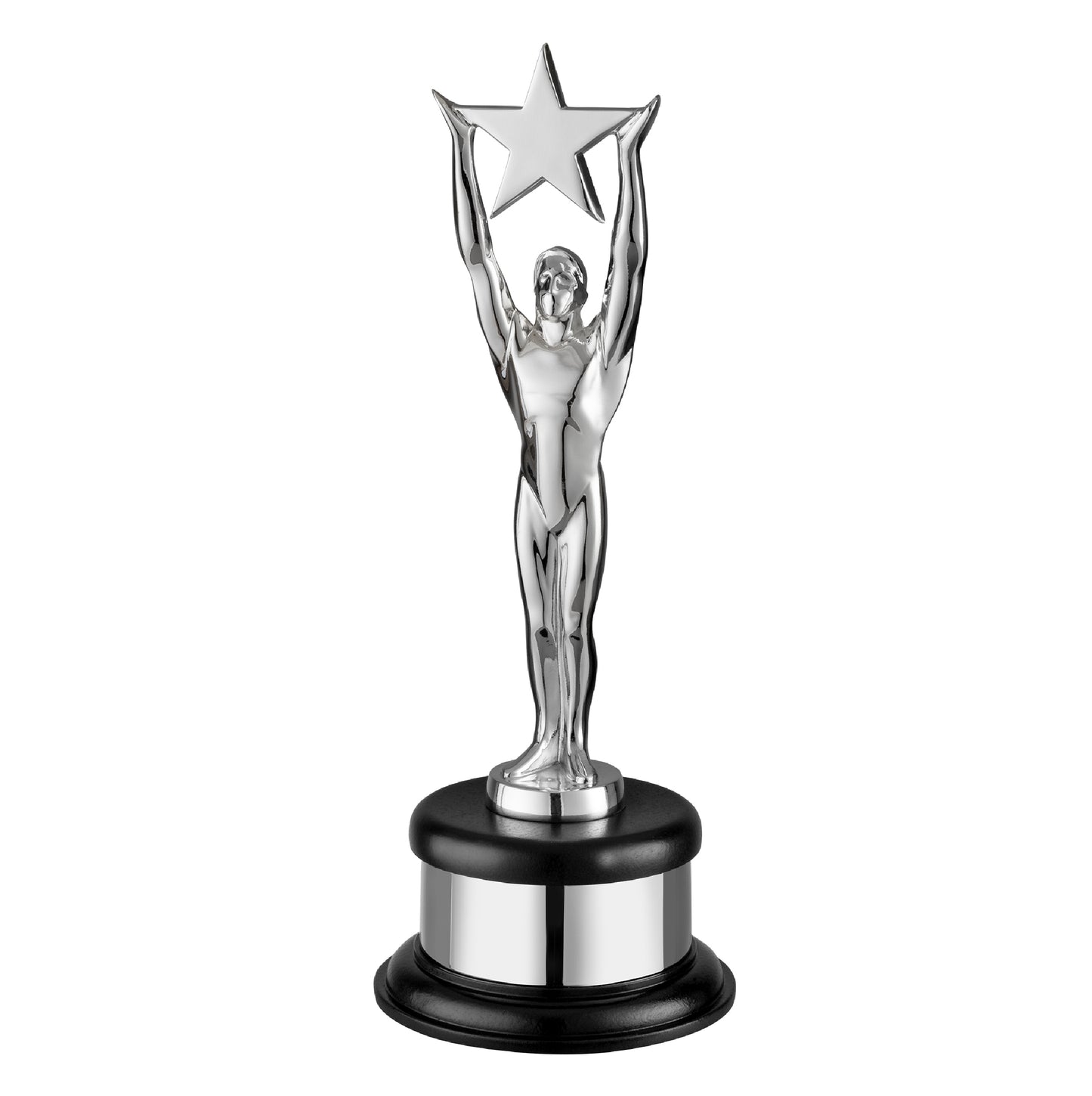 Classic Solid Metal Figure Trophy - Heavy Silver Plated Figurine - Star