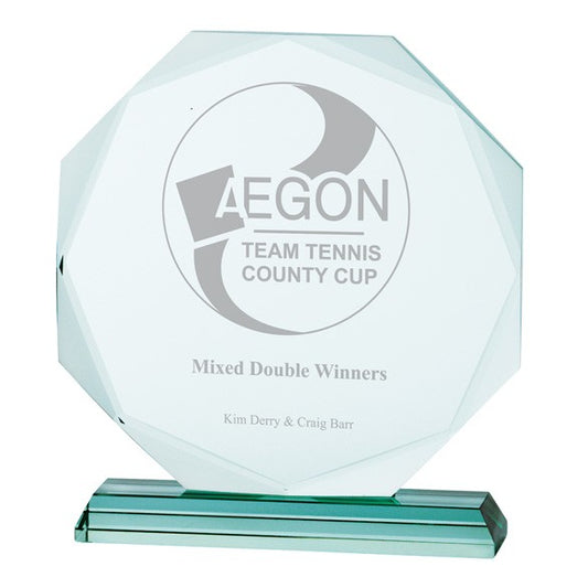 CR16138D - Jade glass octagon award by Gaudio Awards