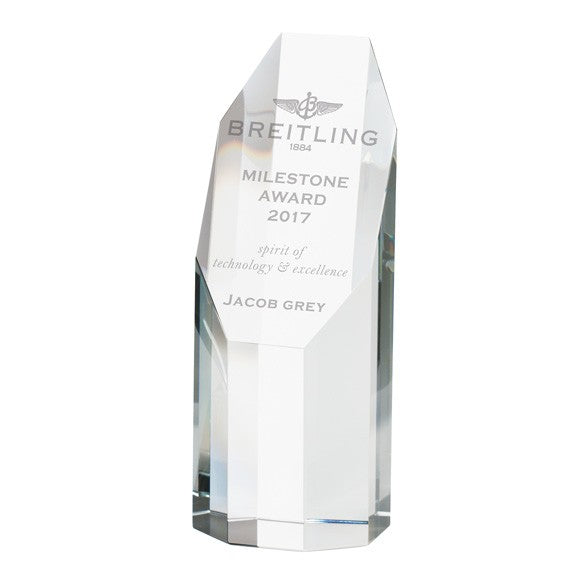 CR16149B clear crystal octagonal trophy by Gaudio Awards