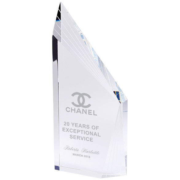 Premium Clear Crystal Sloped Award