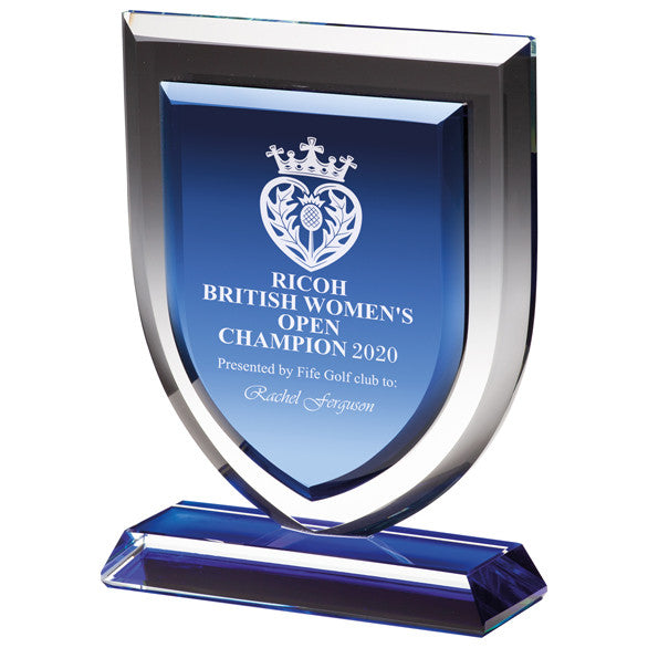 Delta crystal shield trophy by Gaudio Awards